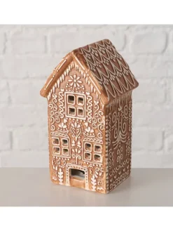 LED-Dekoaufsteller "Gingerbread" in Hellbraun - (B)7,5 x (H)14 x (T)7 cm