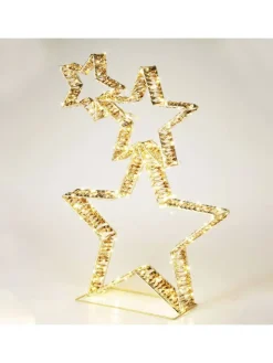 LED-Dekoaufsteller in Gold - (H)80 x (T)10 cm