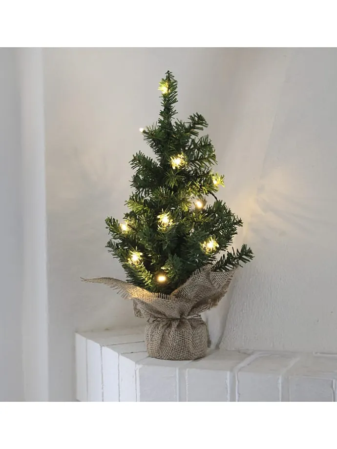 LED-Dekobaum "Jute" in Grün - (H)45 cm