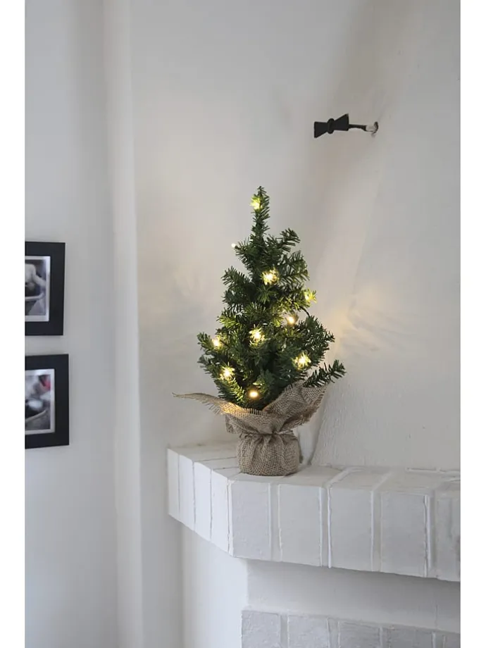 LED-Dekobaum "Jute" in Grün - (H)45 cm