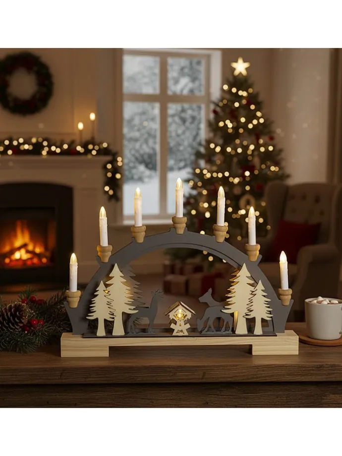 LED-Dekoleuchte in Hellbraun - (L)5 x (B)45 x (H)33 cm