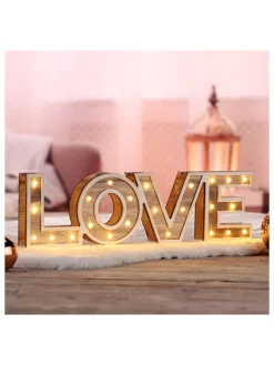 LED-Dekoleuchte "Love" in Warmweiß - (B)38 x (H)11 x (T)3 cm