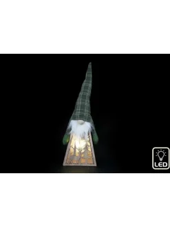 LED-Dekoleuchte ''Santa'' in Hellbraun/ Grün - (H)39 cm