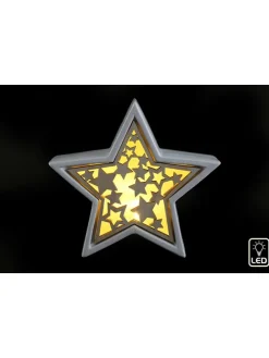 LED-Dekoleuchte ''Star'' in Weiß/ Hellbraun - (L)20 x (B)20 cm