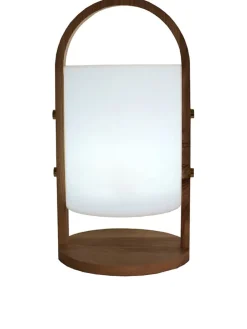 LED-Dekoleuchte "Woody" in Weiß - (H)39 x Ø 18 cm