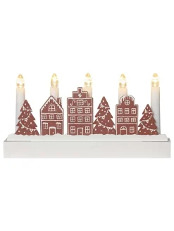 LED-Dekoleuchte "Yuletide" in Weiß/ Braun - (B)28 x (H)14,5 x (T)5 cm