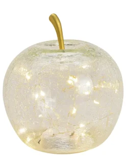 LED-Dekoobjekt "Apfel" in Weiß - (H)17 x Ø 16 cm