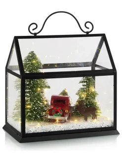 LED-Dekoobjekt "House" in Schwarz - (B)24,2 x (H)25 cm