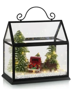 LED-Dekoobjekt "House" in Schwarz - (B)24,2 x (H)25 cm