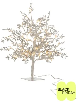 LED-Dekoobjekt in Silber - (B)25 x (H)56 x (T)25 cm