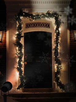 LED-Erdspieß mit Projektor in Schwarz - (H)38 cm