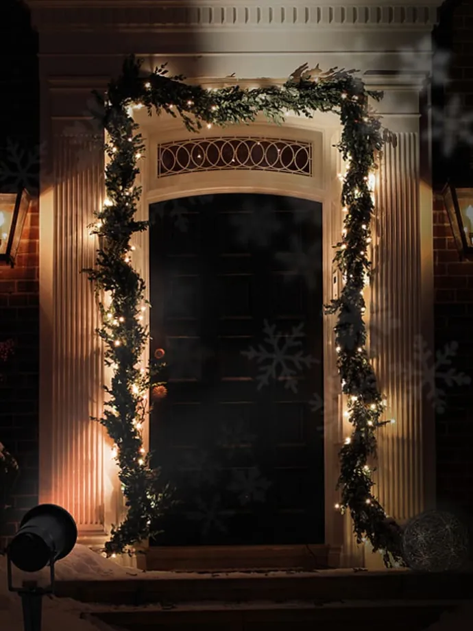 LED-Erdspieß mit Projektor in Schwarz - (H)38 cm