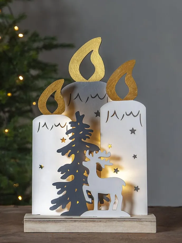 LED-Fensterleuchte "Fauna" in Weiß - (B)22 x (H)34 x (T)6 cm