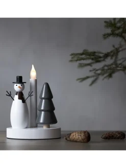 LED-Fensterleuchter "Christmas Joy" in Weiß/ Grau - (L)21 x (B)16 cm