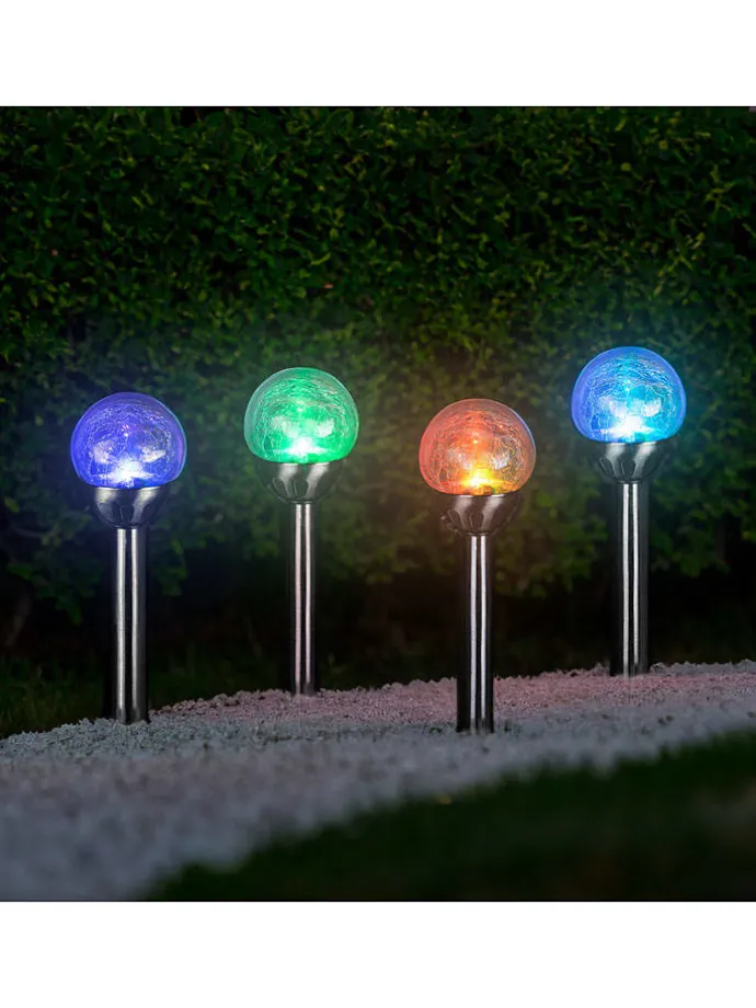 LED-Gartenstecker in Silber - (H)34 x Ø 8 cm