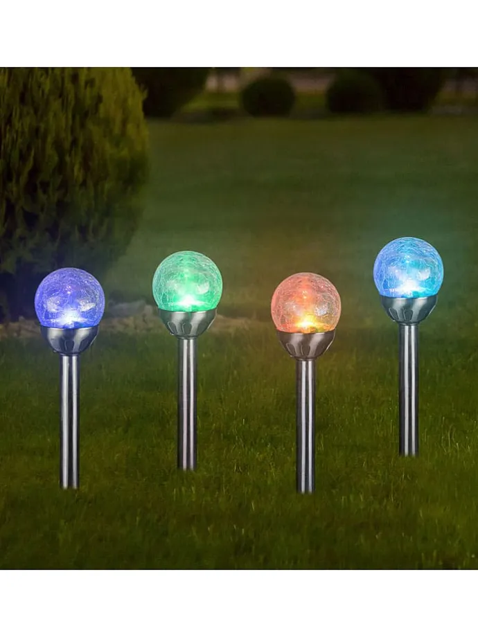LED-Gartenstecker in Silber - (H)34 x Ø 8 cm