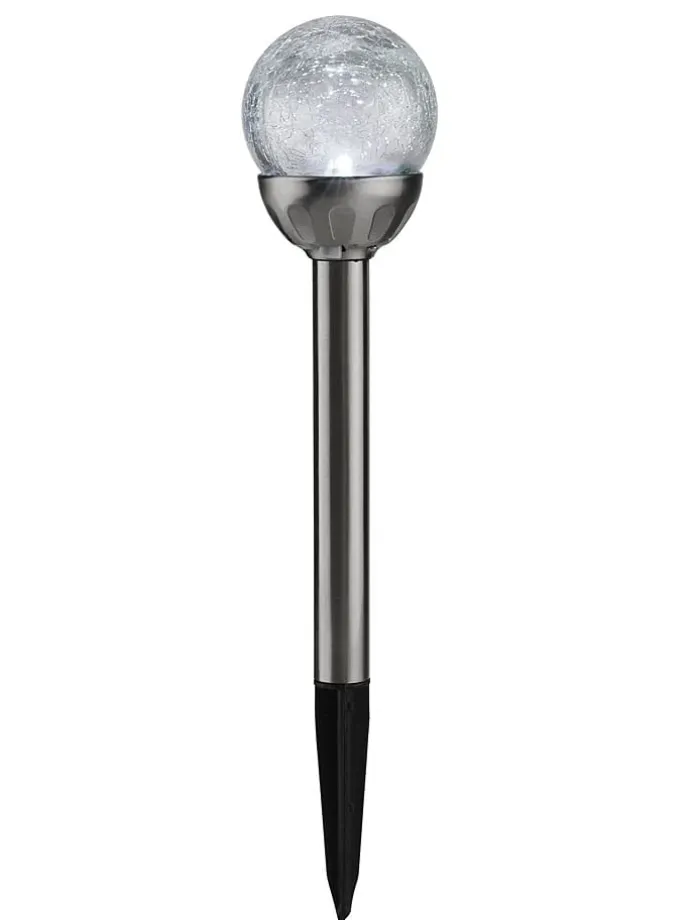 LED-Gartenstecker in Silber - (H)34 x Ø 8 cm