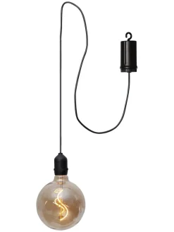 LED-Glaskugel "Bowl" in Schwarz - (B)12,5 x (H)19,5 cm