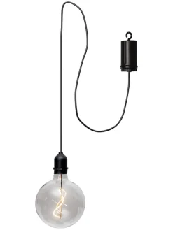 LED-Glaskugel "Bowl" in Schwarz - (B)12,5 x (H)19,5 cm