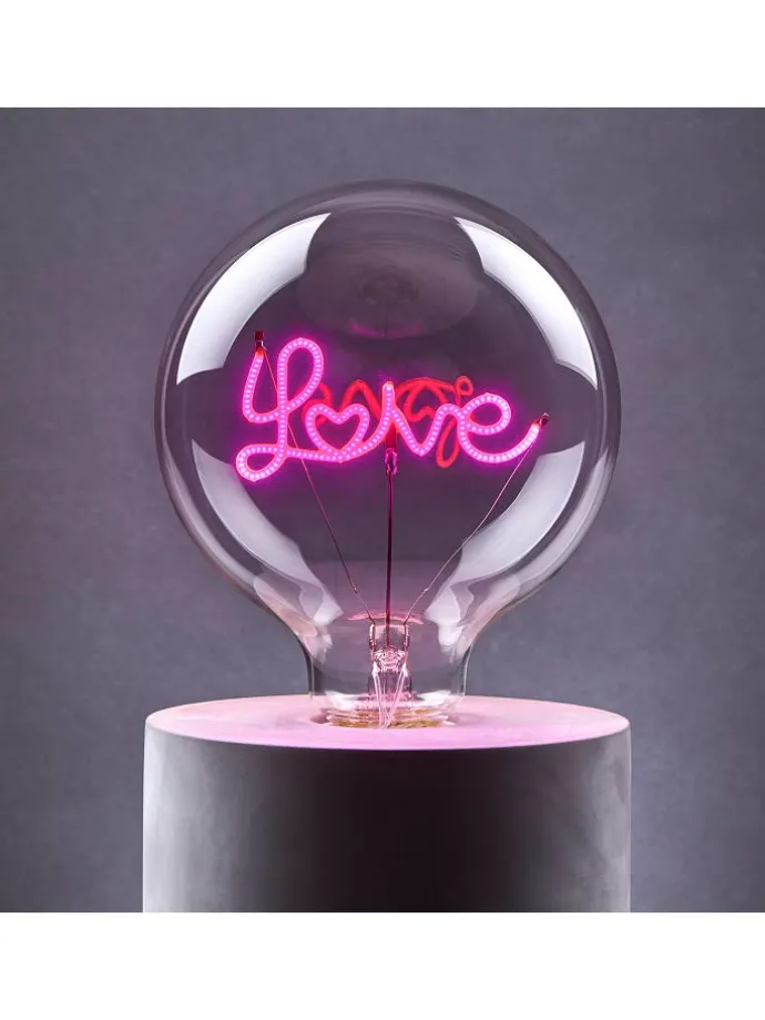 LED-Glühlampe BRIGHT LIGHT LOVE in Pink