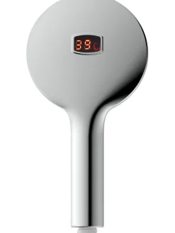 LED-Handbrause "Digi" in Chrom/ Weiß