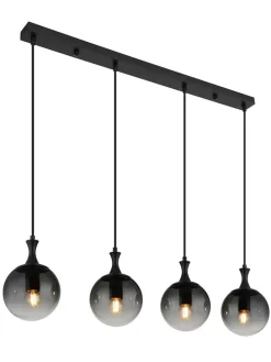 LED-Hängeleuchte "Dalton" in Schwarz - (L)90 x (B)15 x (H)130 cm