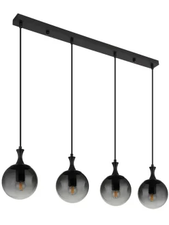 LED-Hängeleuchte "Dalton" in Schwarz - (L)90 x (B)15 x (H)130 cm