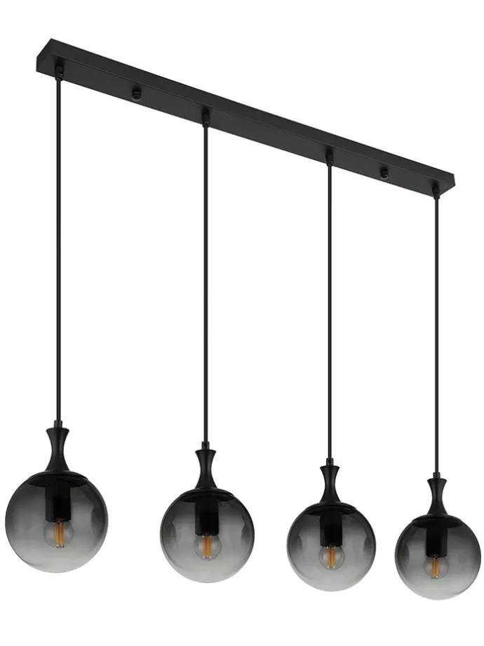 LED-Hängeleuchte "Dalton" in Schwarz - (L)90 x (B)15 x (H)130 cm