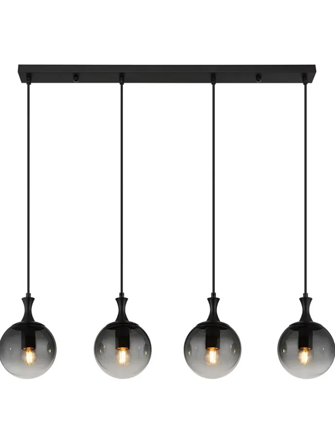 LED-Hängeleuchte "Dalton" in Schwarz - (L)90 x (B)15 x (H)130 cm