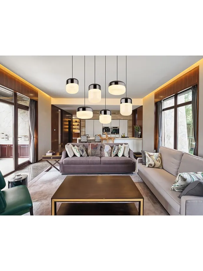 LED-Hängeleuchte in Grau - (L)80 x (B)32 x (H)150 cm