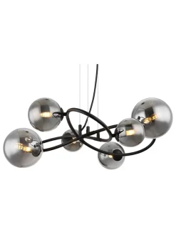 LED-Hängeleuchte in Schwarz - (L)62,2 x (B)58,8 x (H)120 cm