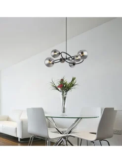 LED-Hängeleuchte in Schwarz - (L)62,2 x (B)58,8 x (H)120 cm