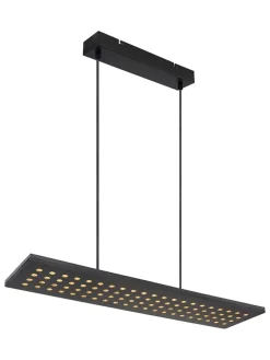 LED-Hängeleuchte in Schwarz - (B)80 x (H)120 x (T)20 cm