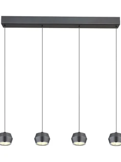 LED-Hängeleuchte "Marthy" in Schwarz - (L)80,5 x (B)10 x (H)200 cm
