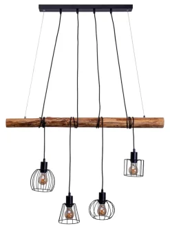 LED-Hängeleuchte "Woodland" in Hellbraun - (B)100 x (H)150 x (T)10 cm