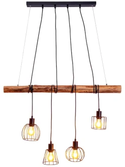 LED-Hängeleuchte "Woodland" in Hellbraun - (B)100 x (H)150 x (T)10 cm