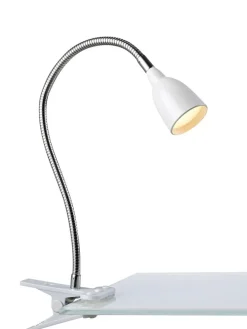 LED-Klemmleuchte "Tulip" in Weiß - (H)12 cm