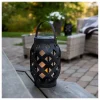 LED-Laterne "Flame Lantern" in Schwarz - (H)23 cm