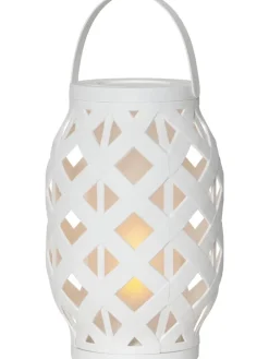 LED-Laterne "Flame Lantern" in Weiß - (H)23 cm