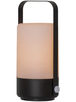 LED-Laterne "Flame Lantern" in Schwarz - (H)19 cm