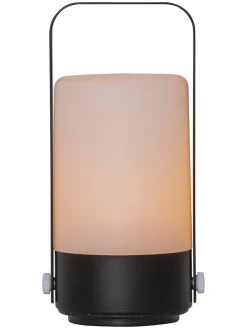 LED-Laterne "Flame Lantern" in Schwarz - (H)19 cm