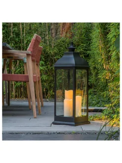 LED-Laterne in Schwarz - (B)24 x (H)70 x (T)24 cm