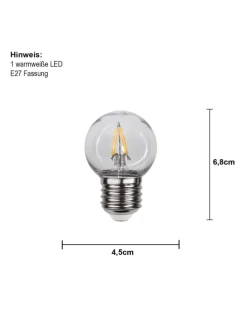 LED-Leuchtmittel ,Outdoor Lightning', E27, 1,4W, 120lm, PC Abdeckung,