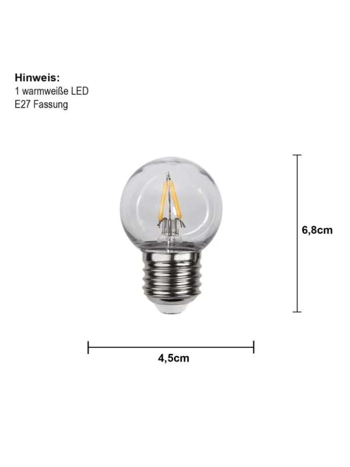 LED-Leuchtmittel ,Outdoor Lightning', E27, 1,4W, 120lm, PC Abdeckung,