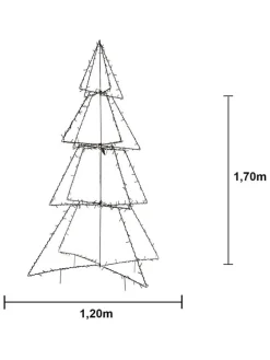 LED-Lichterbaum "Foldy" in Schwarz - (H)170 cm
