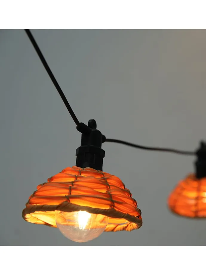 LED-Lichtergirlande "Cottage" in Orange - (L)570 cm