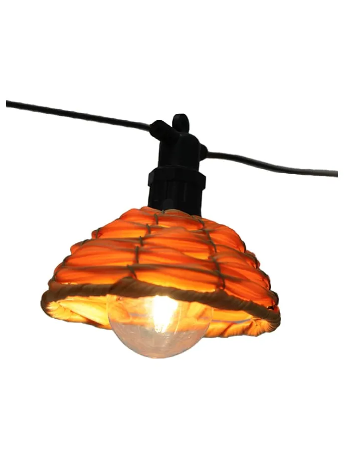LED-Lichtergirlande "Cottage" in Orange - (L)570 cm