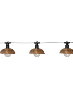 LED-Lichterkette "Cesta Light" in Hellbraun/ Schwarz - (B)13 x (H)13 cm