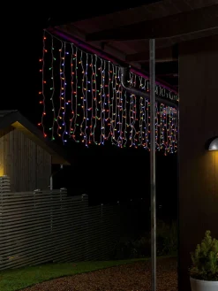 LED-Lichtervorhang ''Eisregen'' in Bunt - (L)100 x (B)507 cm