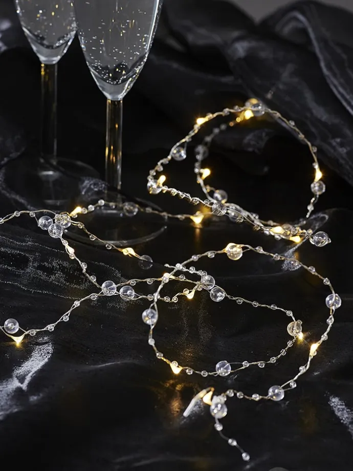 LED-Perlen-Lichterkette "Dew Drops" in Warmweiß - (L)190 cm